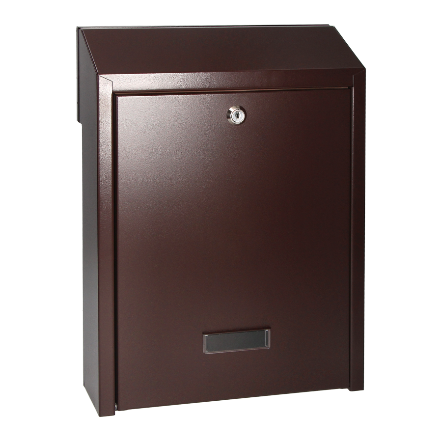 FIJI mailbox pass-through mailbox with cylinder lock, brown